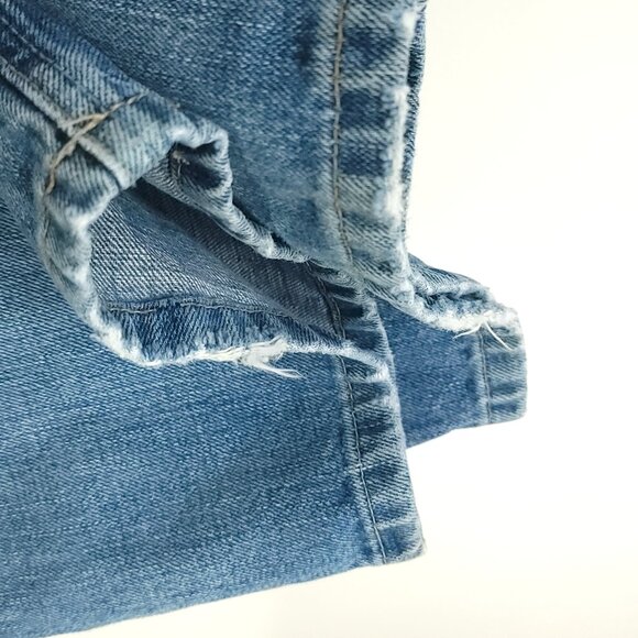 Ariat Jeans Men's 38x32 Blue Fade Denim Relaxed Boot Distressed Destroyed - Picture 8 of 12